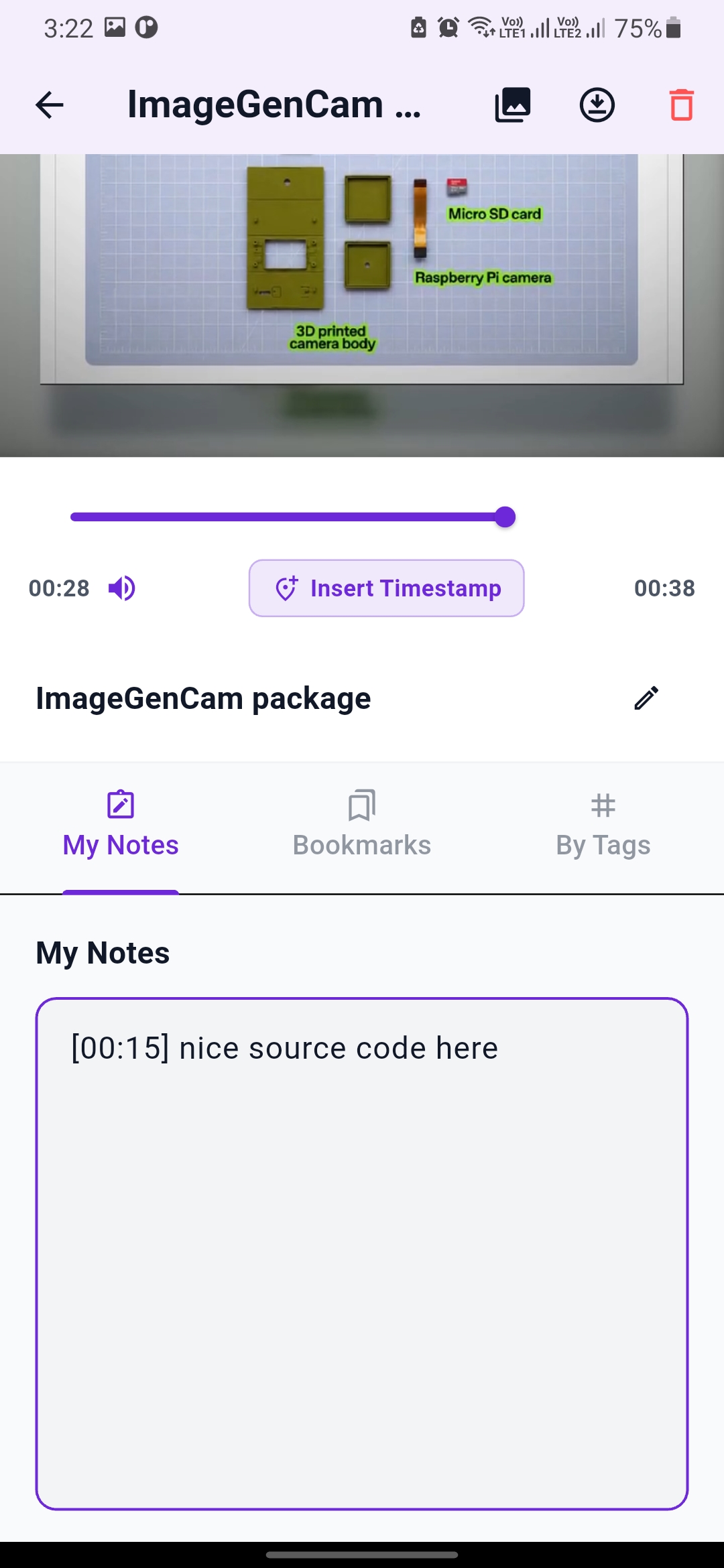 Video Player & Notes Section